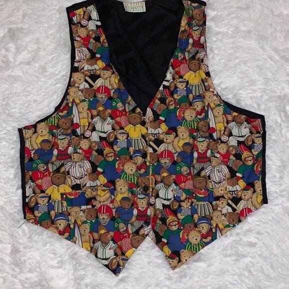 Vintage Teddy Bear Graphic Vest XL - Picture 1 of 12